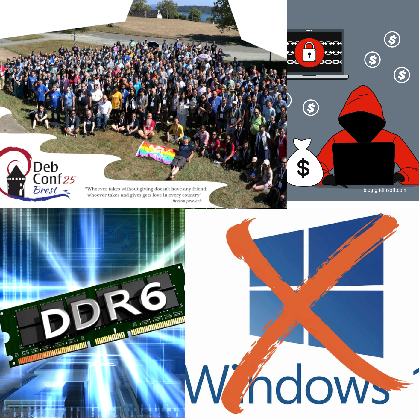 Debconf25, campañas de phishing, DDR6 y Windows 10 episode artwork